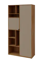 KSR6-83 P skříň šatní, 1x výsuvné ramínko, dvířka, niky, 2053x1022x400 mm, provedení pravé, ořech sv